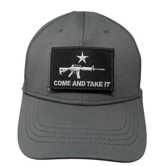 Come And Take It Patch Fitted Baseball Hat Gray Medium Solid Condor - Picture 1 of 10